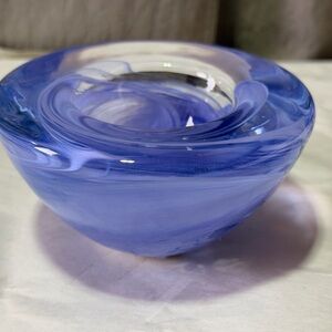 Kosta Boda Swirled Purple Glass Bowl/Candle Holder